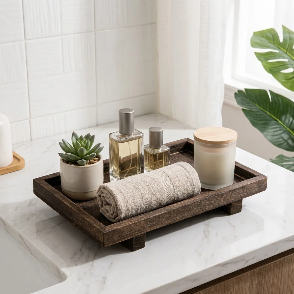 Home Edit Bathroom Storage - Ретро деревянный поднос для хранения на