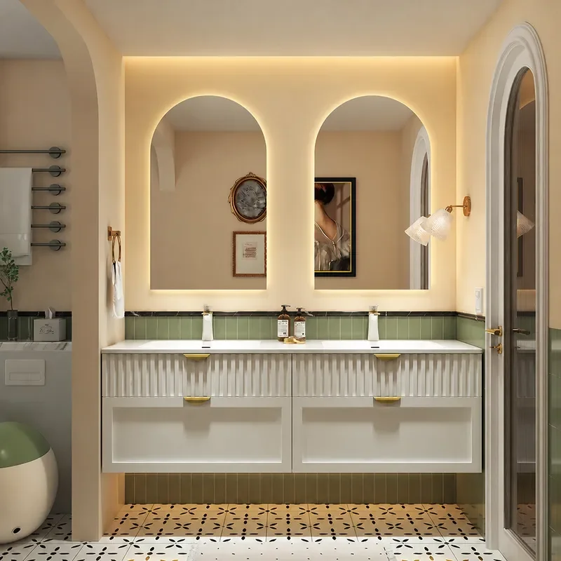 Тумба для ванной в кремовом ст – обзор и цена Home Bathroom Vanity Combo